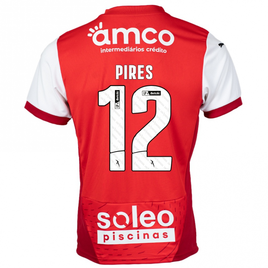 Kids Football Hugo Pires #12 Red White Home Jersey 2024/25 T-Shirt Canada