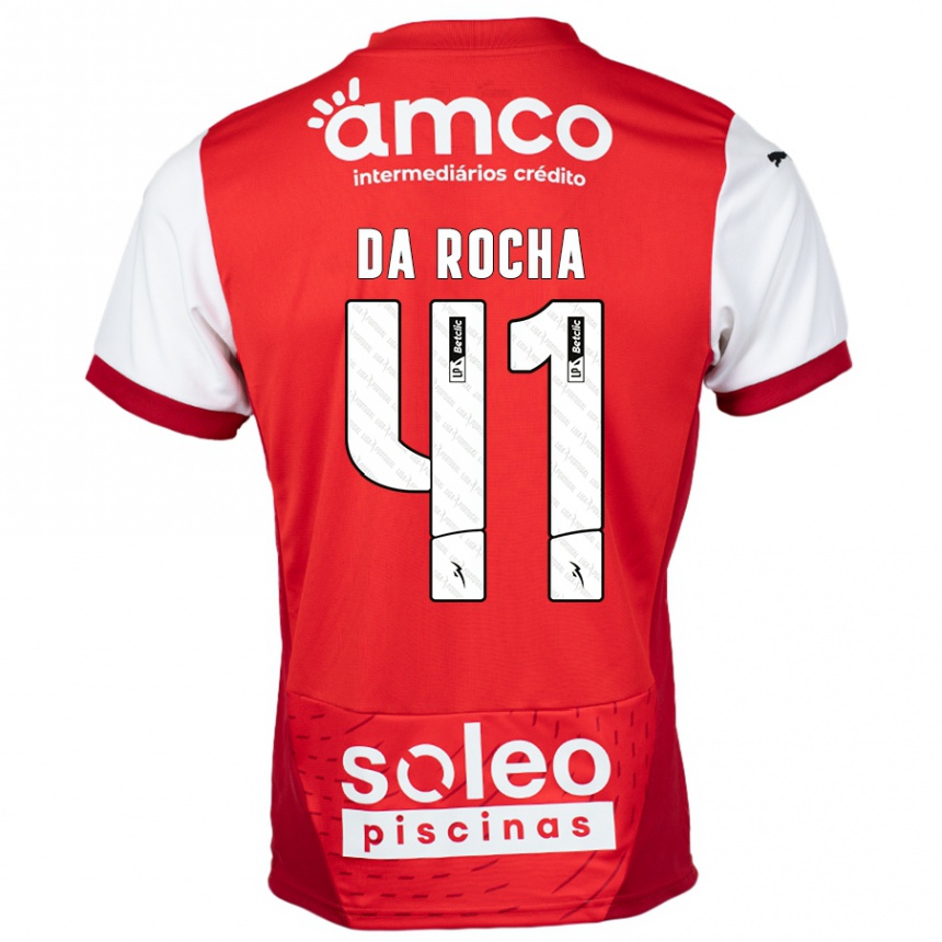 Kids Football Yanis Da Rocha #41 Red White Home Jersey 2024/25 T-Shirt Canada