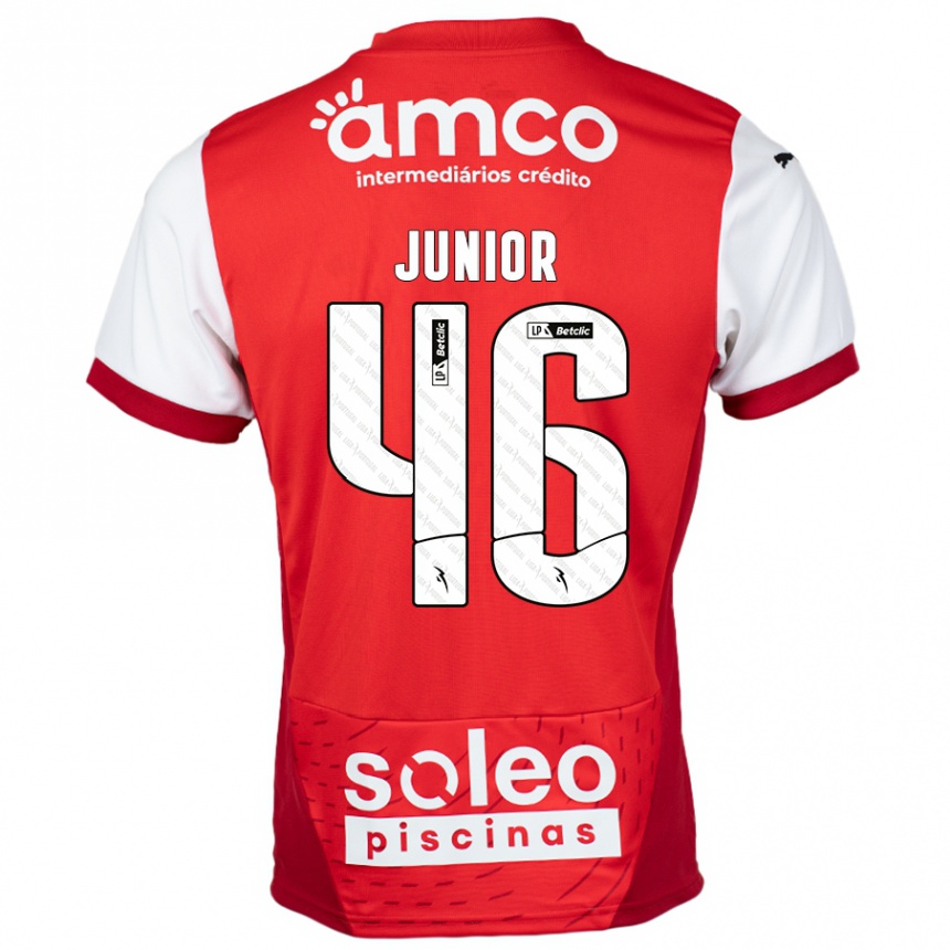 Kids Football Mário Junior #46 Red White Home Jersey 2024/25 T-Shirt Canada