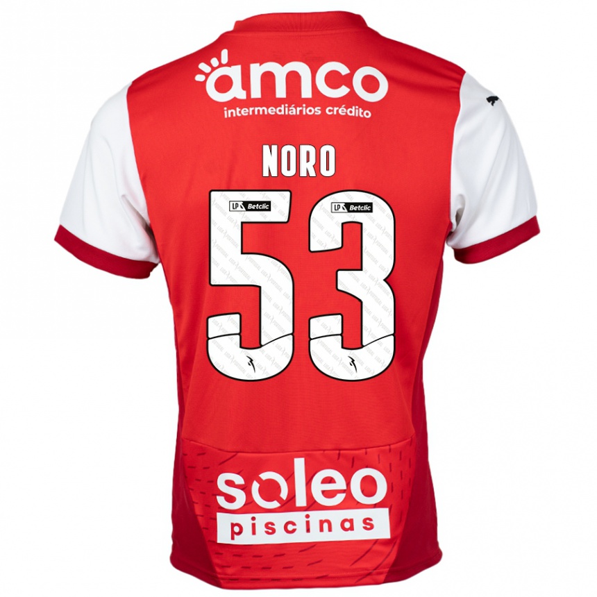 Kids Football Jonatás Noro #53 Red White Home Jersey 2024/25 T-Shirt Canada