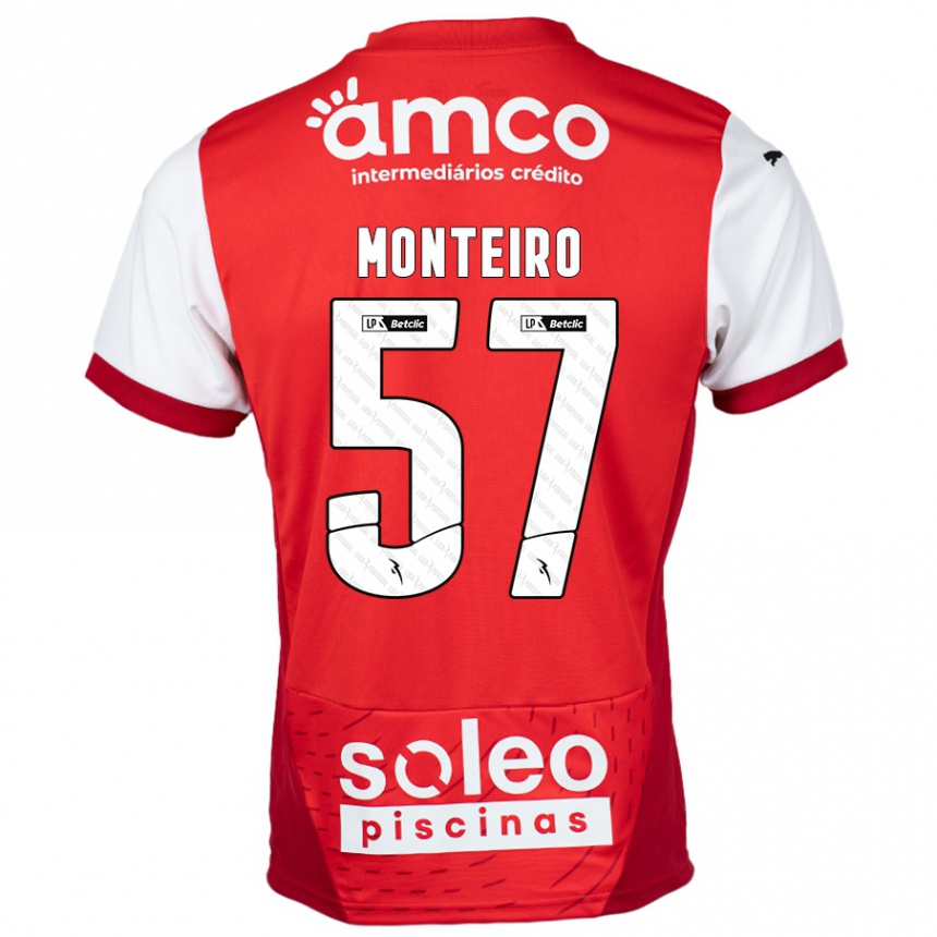 Kids Football Jordan Monteiro #57 Red White Home Jersey 2024/25 T-Shirt Canada