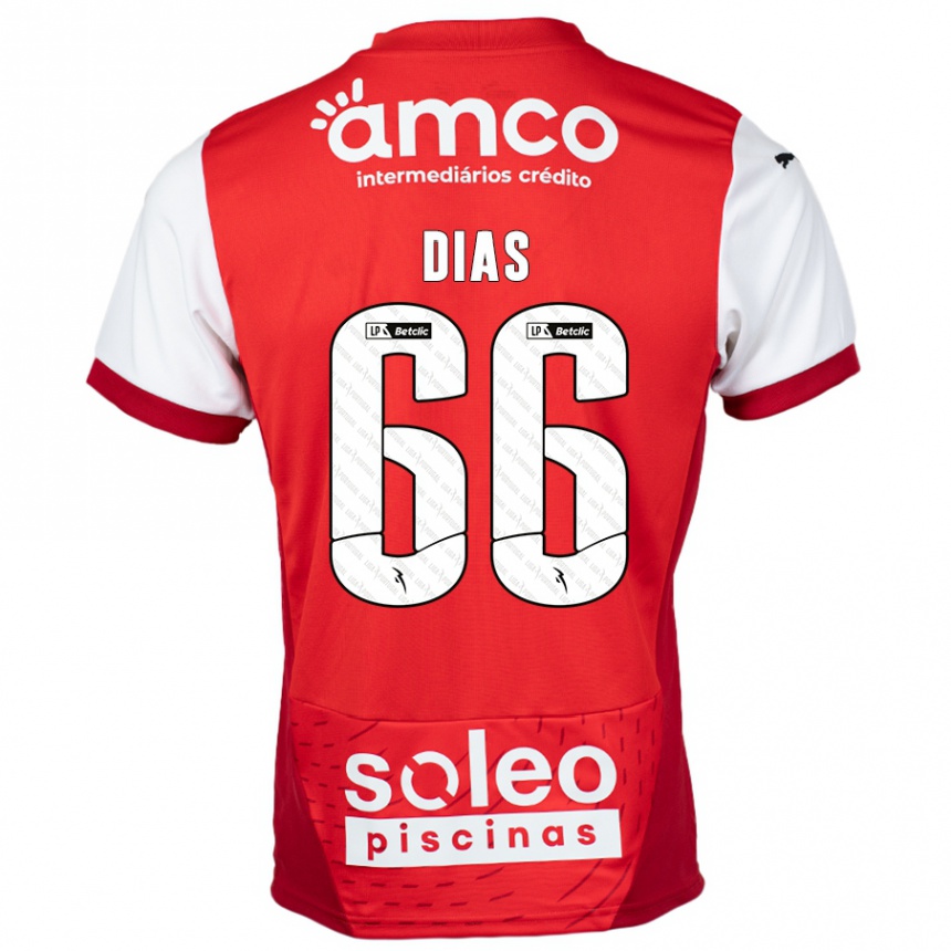 Kids Football Gonçalo Dias #66 Red White Home Jersey 2024/25 T-Shirt Canada