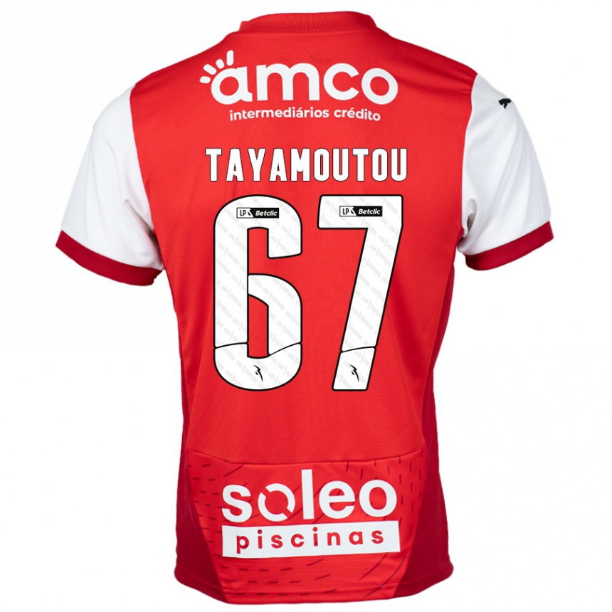 Kids Football Enzo Tayamoutou #67 Red White Home Jersey 2024/25 T-Shirt Canada