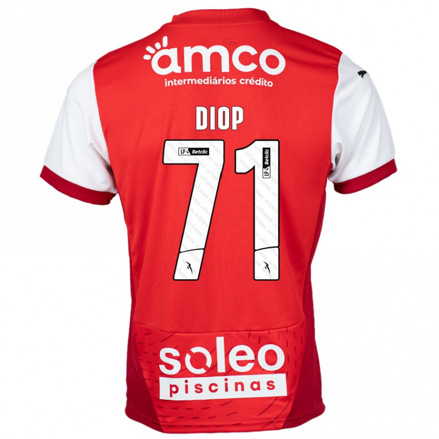 Kids Football Mamadou Diop #71 Red White Home Jersey 2024/25 T-Shirt Canada