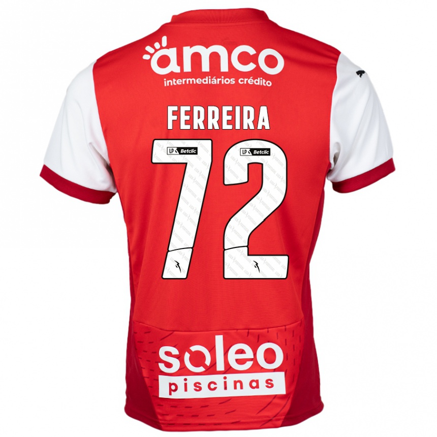 Kids Football André Ferreira #72 Red White Home Jersey 2024/25 T-Shirt Canada