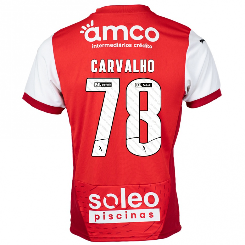 Kids Football João Carvalho #78 Red White Home Jersey 2024/25 T-Shirt Canada