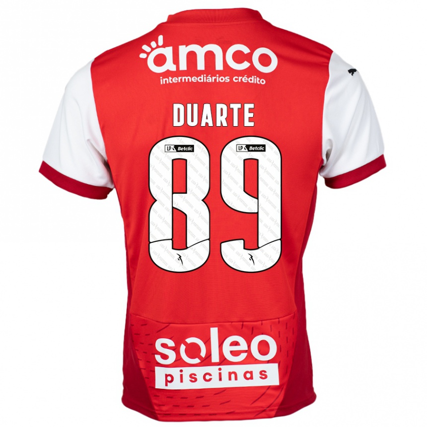 Kids Football Afonso Duarte #89 Red White Home Jersey 2024/25 T-Shirt Canada