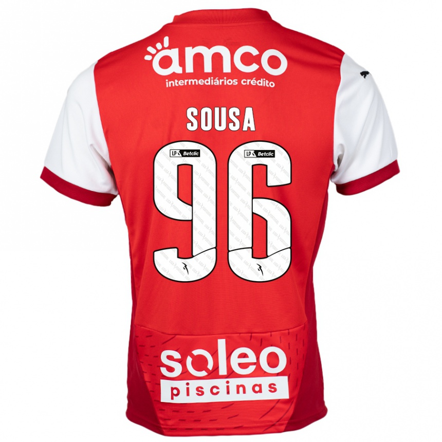 Kids Football Afonso Sousa #96 Red White Home Jersey 2024/25 T-Shirt Canada