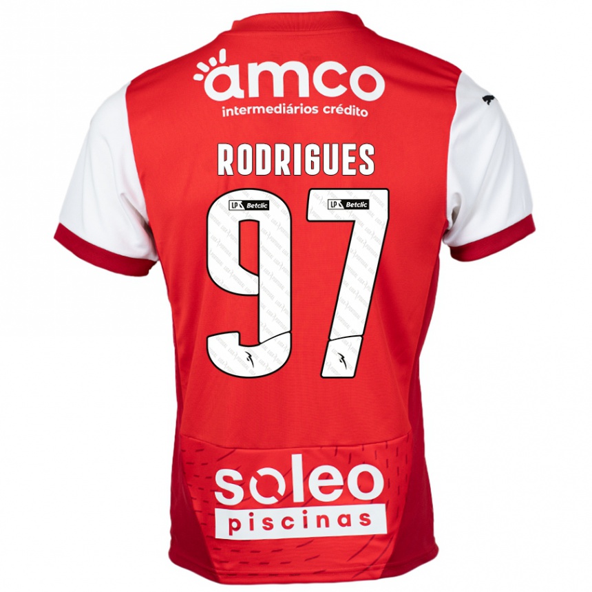 Kids Football Dinis Rodrigues #97 Red White Home Jersey 2024/25 T-Shirt Canada