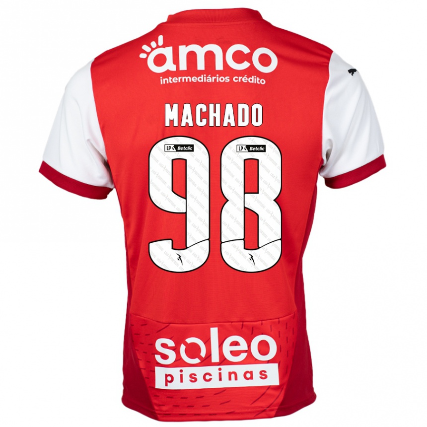 Kids Football Gonçalo Machado #98 Red White Home Jersey 2024/25 T-Shirt Canada