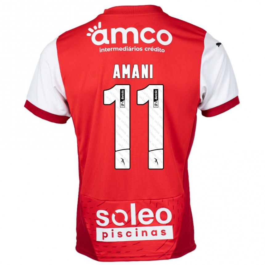 Kids Football Jolina Amani #11 Red White Home Jersey 2024/25 T-Shirt Canada