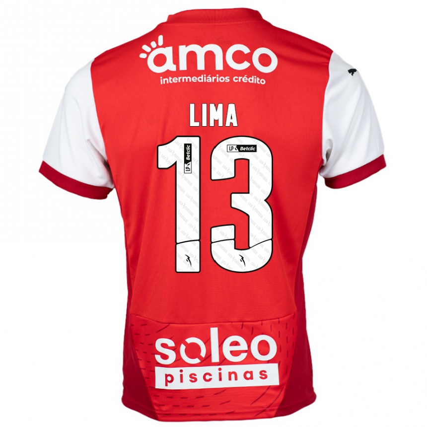 Kids Football Aline Lima #13 Red White Home Jersey 2024/25 T-Shirt Canada