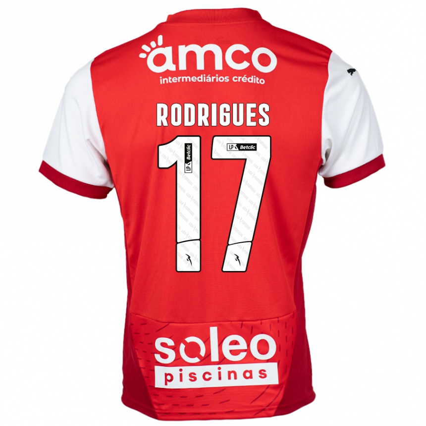 Kids Football Tânia Rodrigues #17 Red White Home Jersey 2024/25 T-Shirt Canada