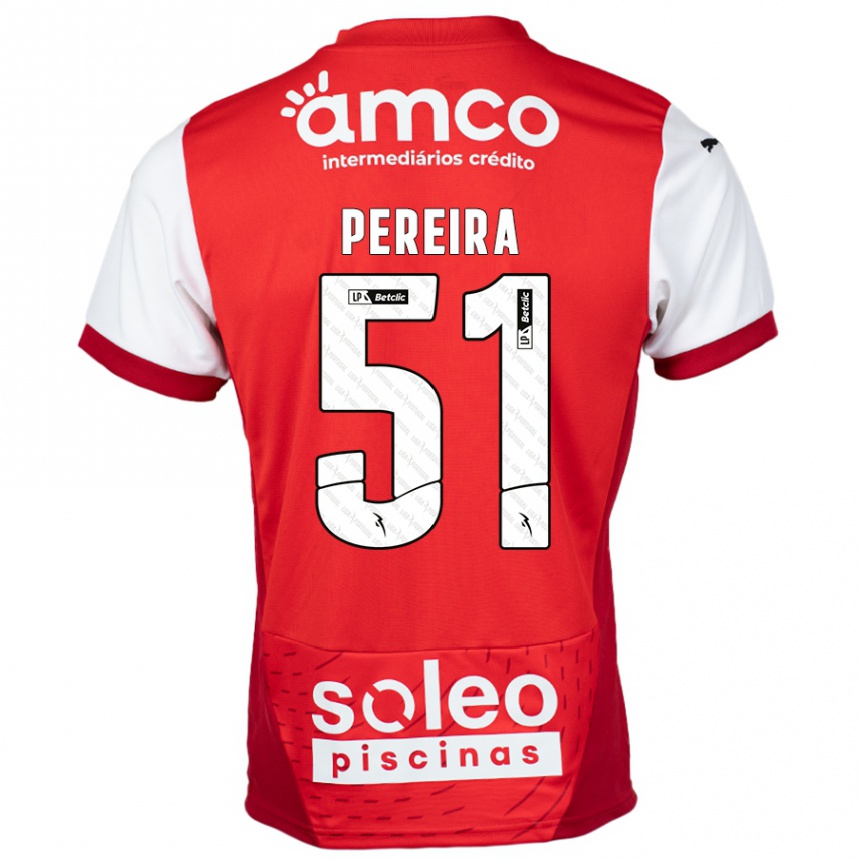 Kids Football Evy Pereira #51 Red White Home Jersey 2024/25 T-Shirt Canada