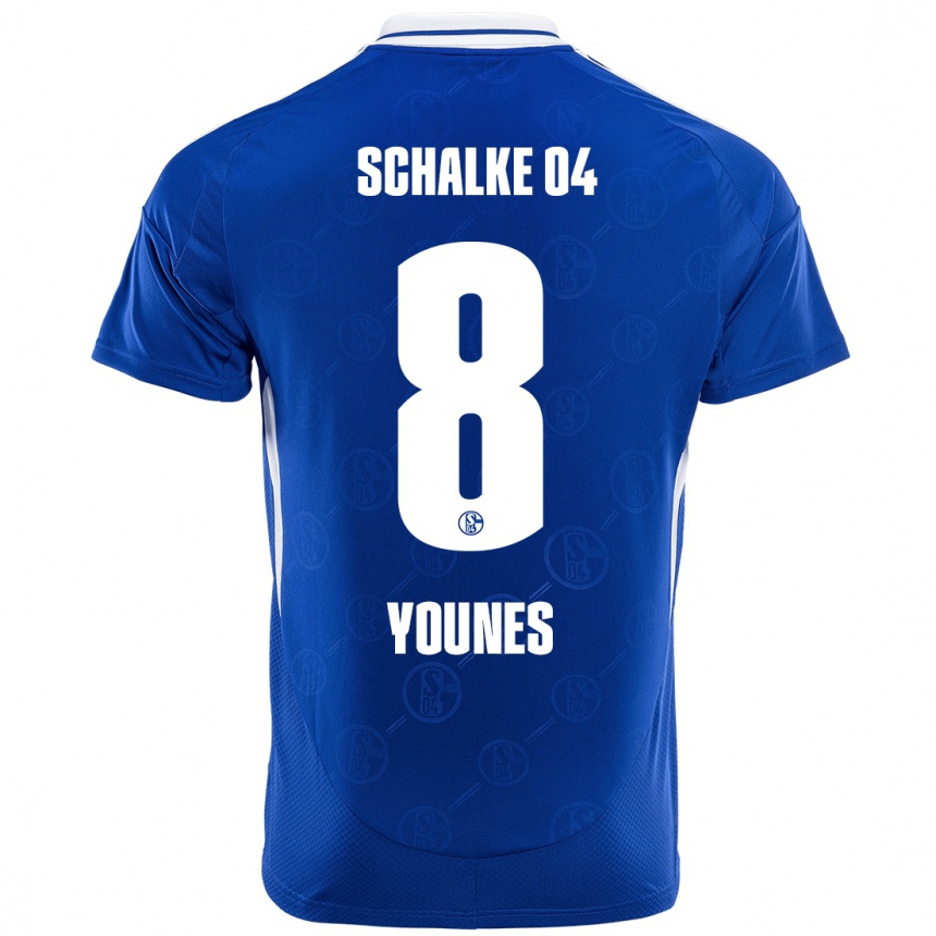 Kids Football Amin Younes #8 Royal Blue Home Jersey 2024/25 T-Shirt Canada