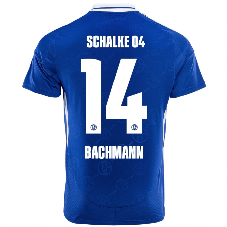 Kids Football Janik Bachmann #14 Royal Blue Home Jersey 2024/25 T-Shirt Canada