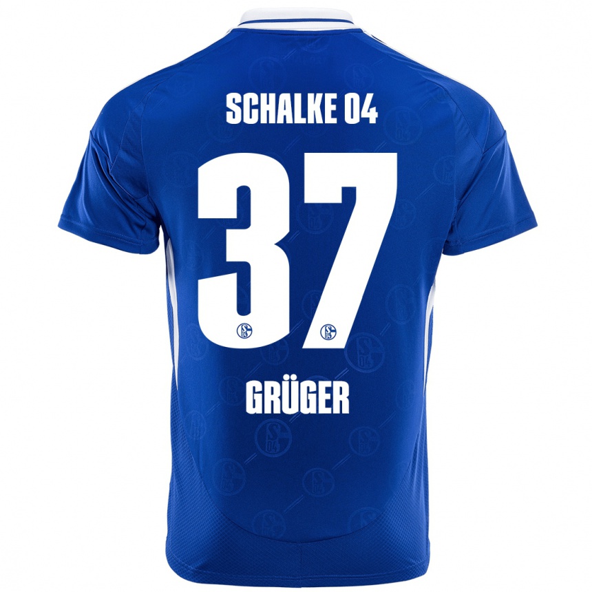 Kids Football Max Grüger #37 Royal Blue Home Jersey 2024/25 T-Shirt Canada