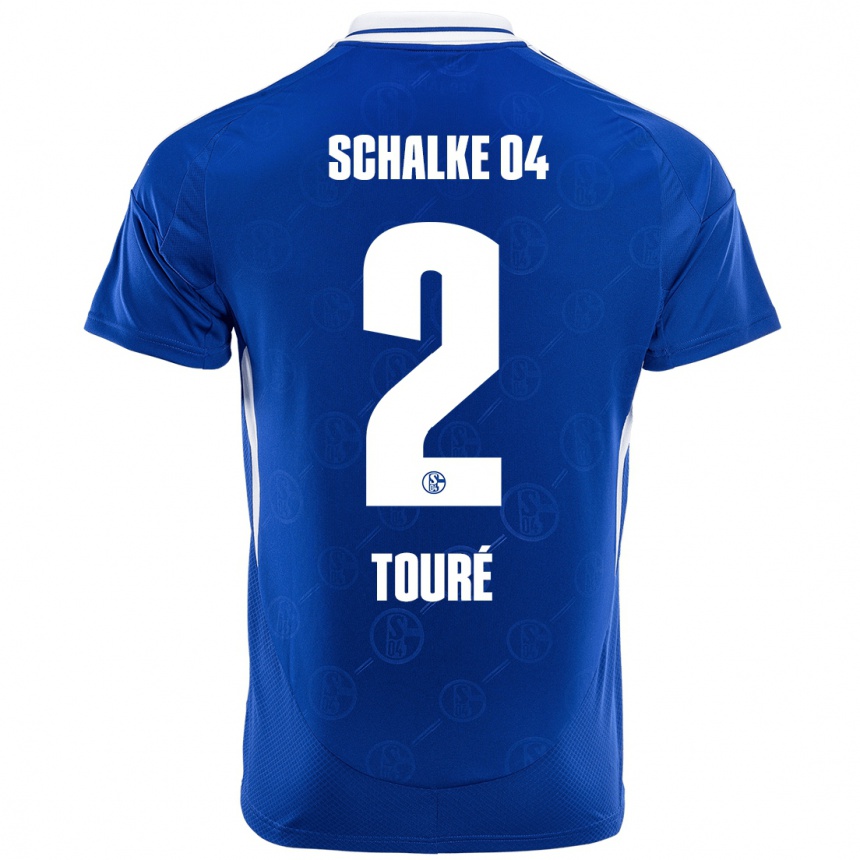 Kids Football Tidiane Touré #2 Royal Blue Home Jersey 2024/25 T-Shirt Canada