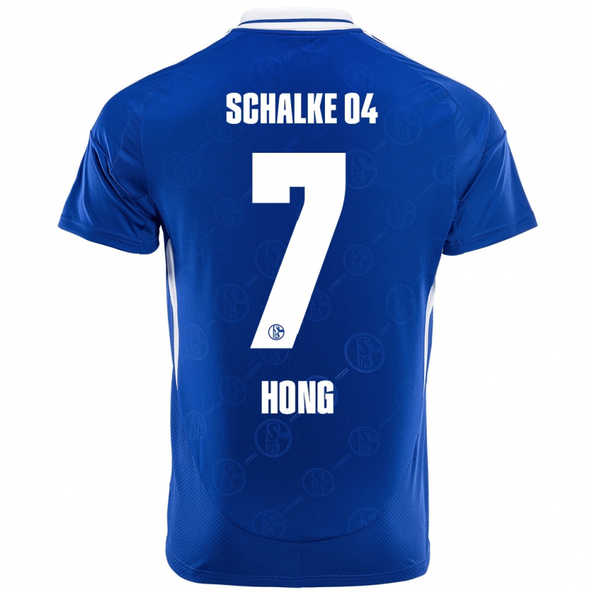 Kids Football Seok-Ju Hong #7 Royal Blue Home Jersey 2024/25 T-Shirt Canada