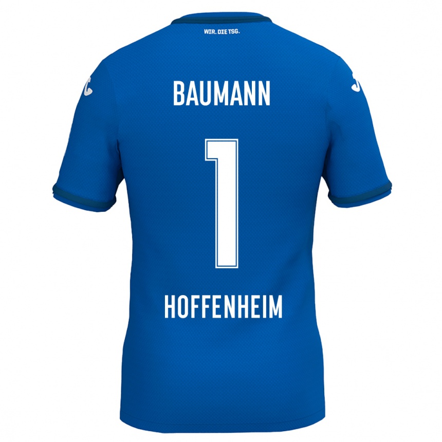 Kids Football Oliver Baumann #1 Royal Blue Home Jersey 2024/25 T-Shirt Canada