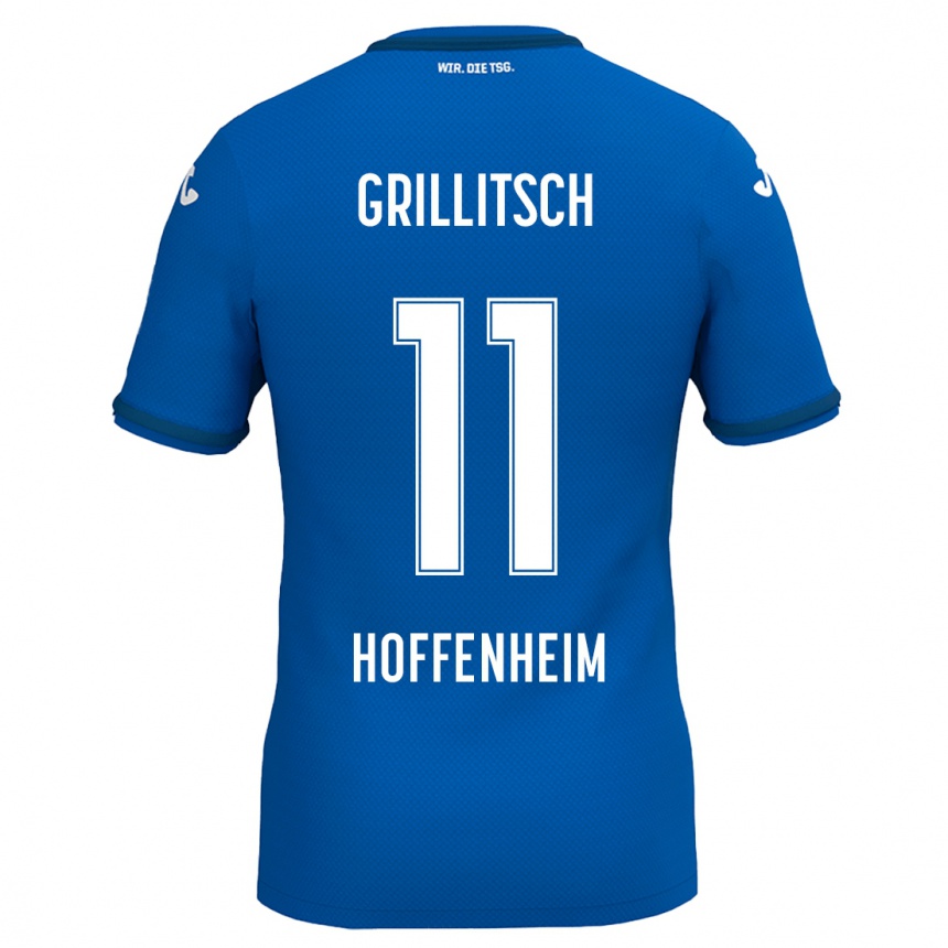 Kids Football Florian Grillitsch #11 Royal Blue Home Jersey 2024/25 T-Shirt Canada