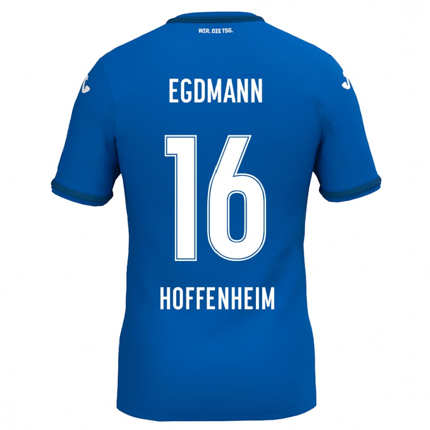 Kids Football Mika Egdmann #16 Royal Blue Home Jersey 2024/25 T-Shirt Canada