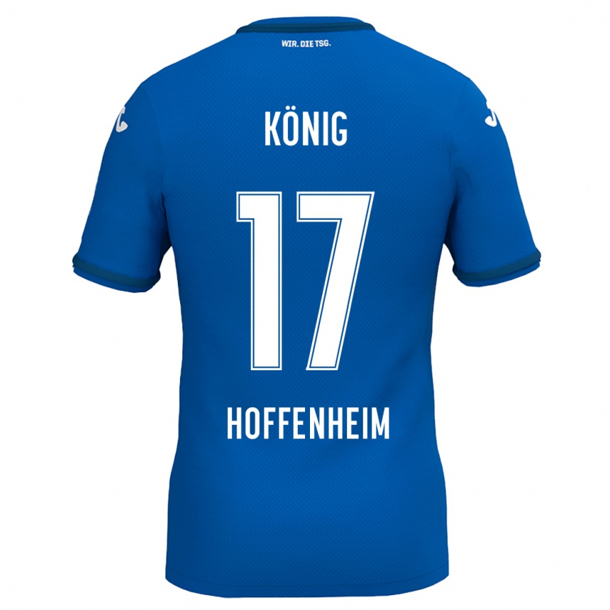 Kids Football Noah König #17 Royal Blue Home Jersey 2024/25 T-Shirt Canada