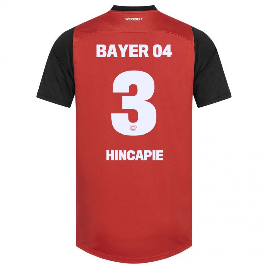 Kids Football Piero Hincapié #3 Red Black Home Jersey 2024/25 T-Shirt Canada