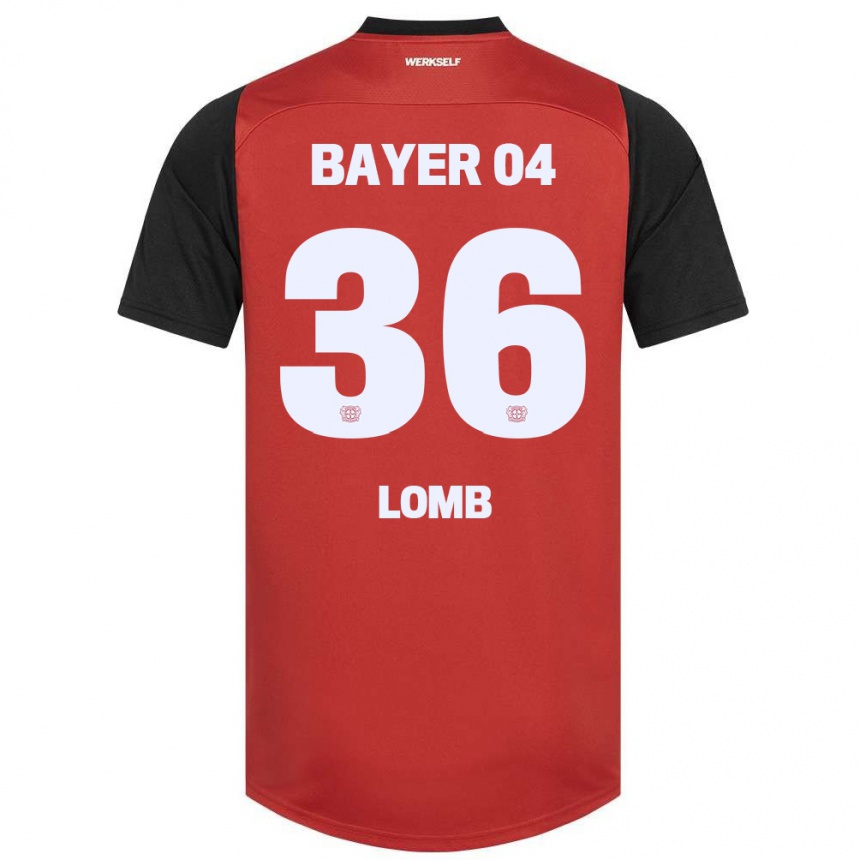 Kids Football Niklas Lomb #36 Red Black Home Jersey 2024/25 T-Shirt Canada