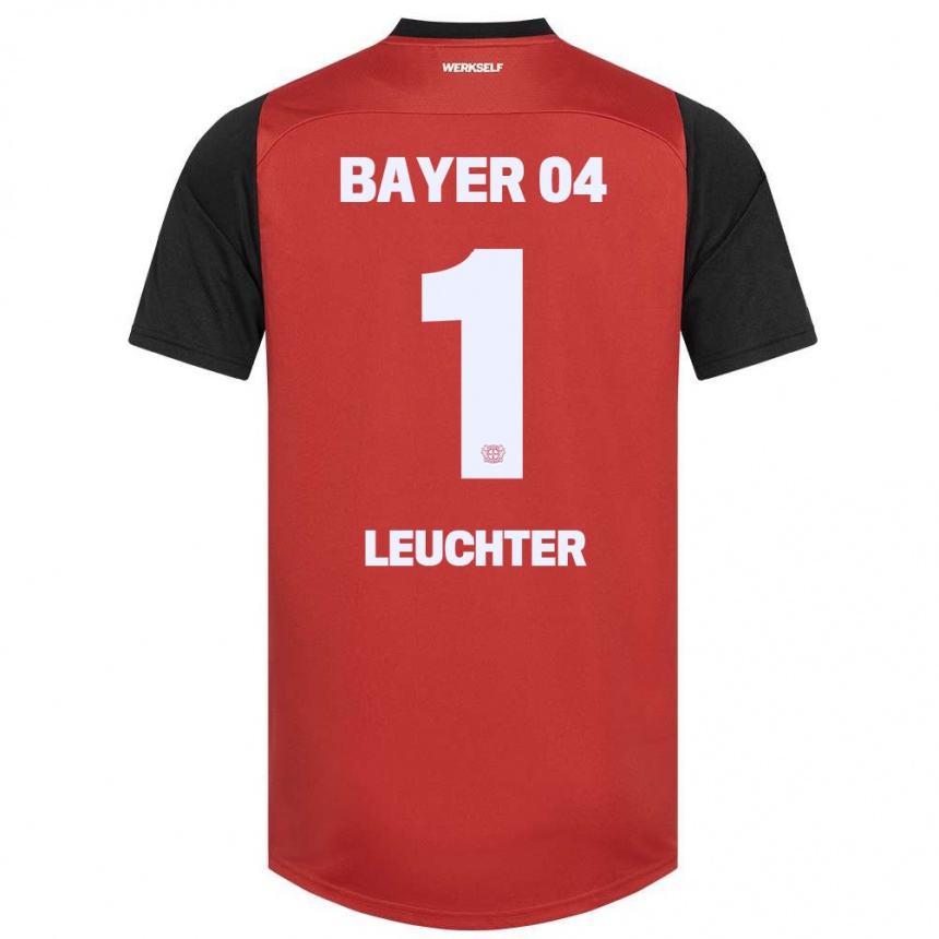 Kids Football Julian Leuchter #1 Red Black Home Jersey 2024/25 T-Shirt Canada