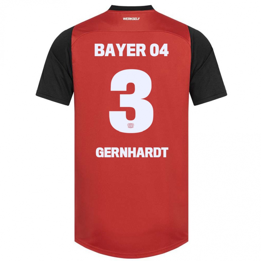 Kids Football Nils Gernhardt #3 Red Black Home Jersey 2024/25 T-Shirt Canada