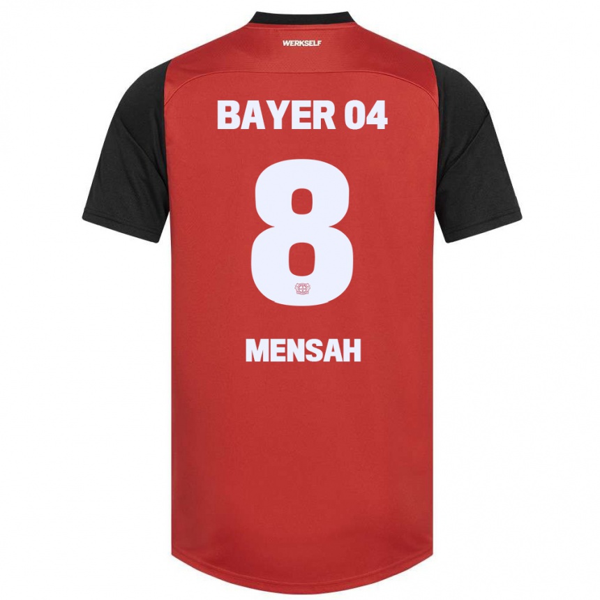 Kids Football Naba Mensah #8 Red Black Home Jersey 2024/25 T-Shirt Canada