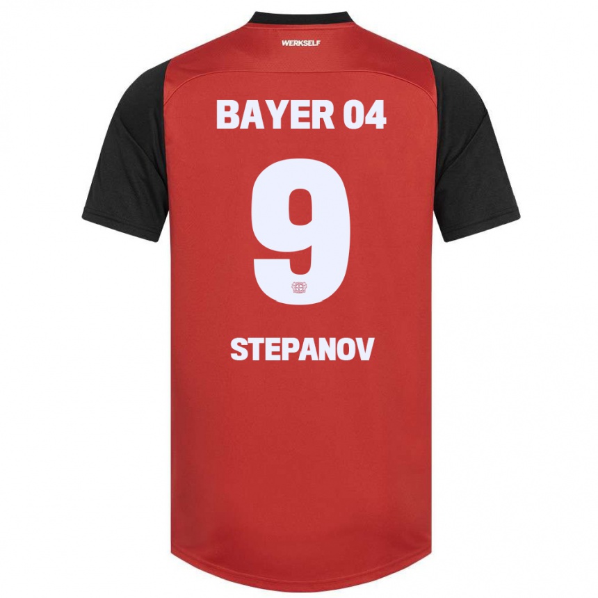 Kids Football Artem Stepanov #9 Red Black Home Jersey 2024/25 T-Shirt Canada