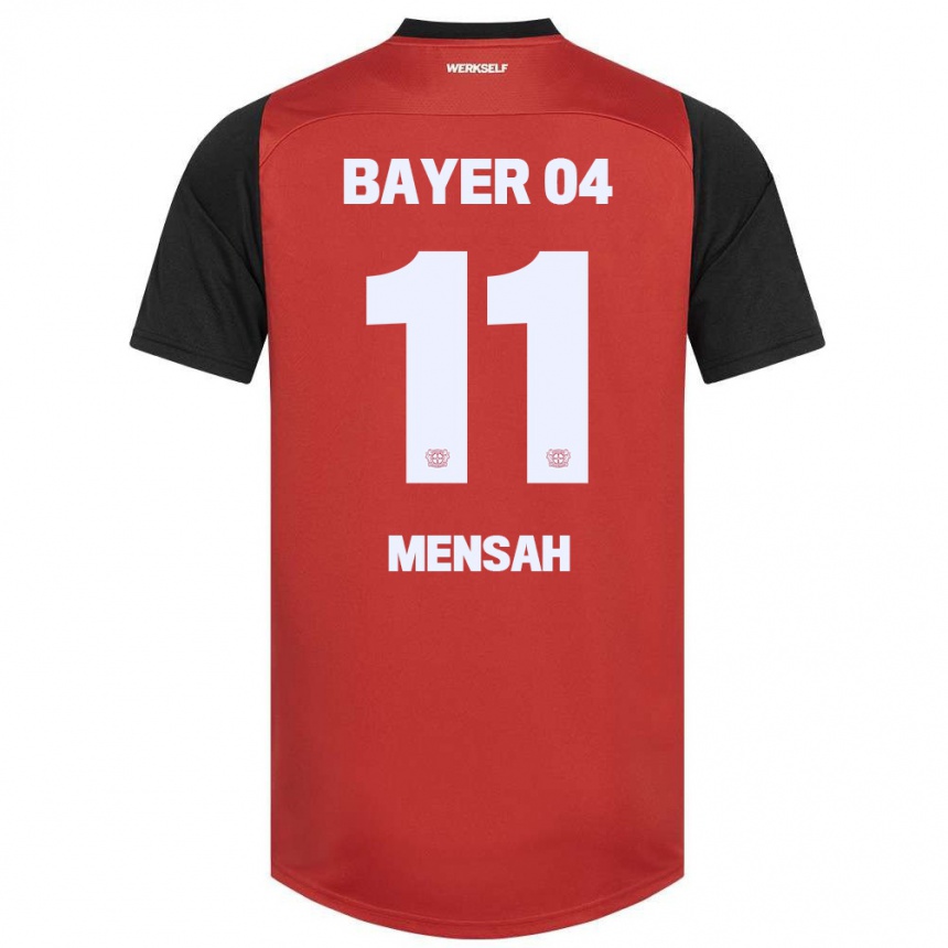 Kids Football Jeremiah Mensah #11 Red Black Home Jersey 2024/25 T-Shirt Canada