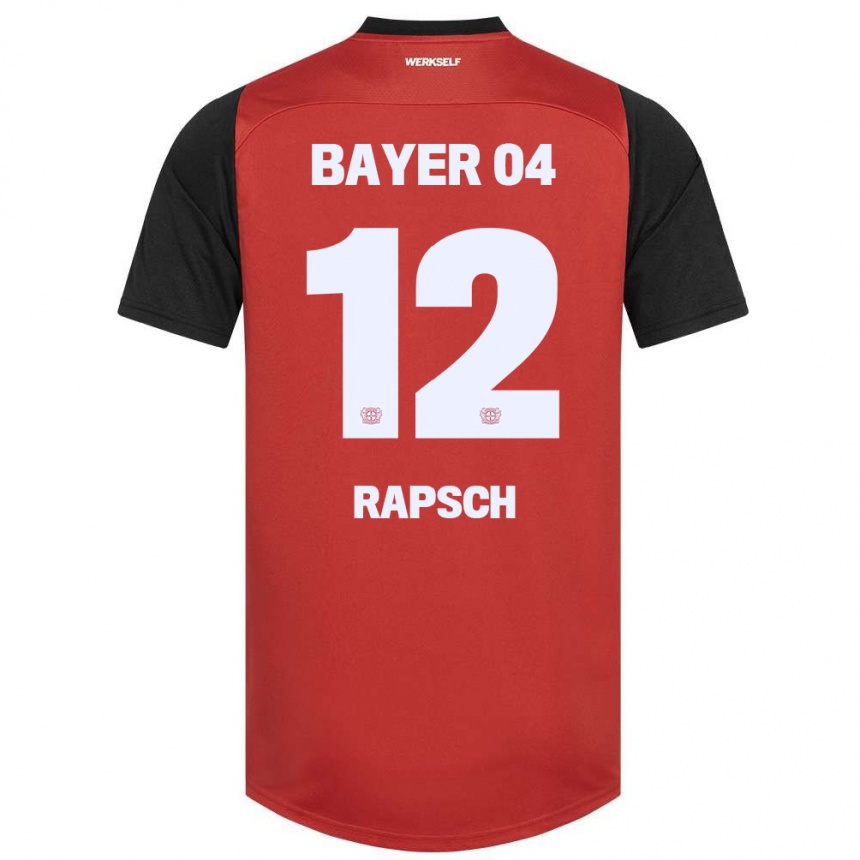 Kids Football Simeon Rapsch #12 Red Black Home Jersey 2024/25 T-Shirt Canada