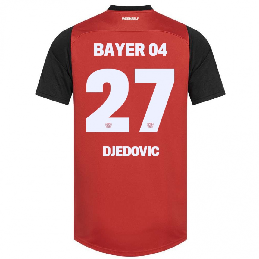 Kids Football Seldin Djedovic #27 Red Black Home Jersey 2024/25 T-Shirt Canada