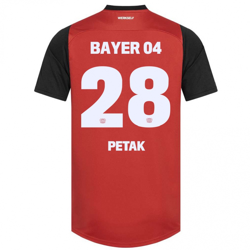 Kids Football Raoul Petak #28 Red Black Home Jersey 2024/25 T-Shirt Canada