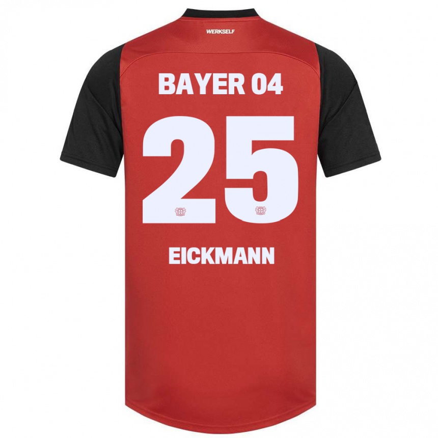 Kids Football Mia Eickmann #25 Red Black Home Jersey 2024/25 T-Shirt Canada