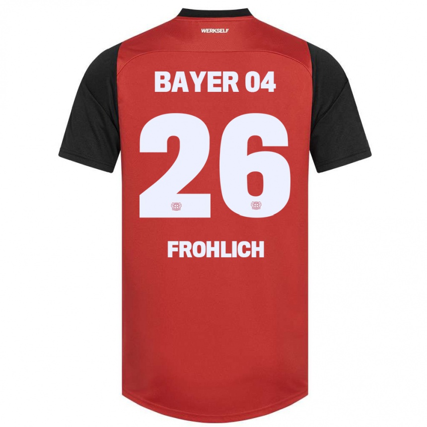 Kids Football Clara Fröhlich #26 Red Black Home Jersey 2024/25 T-Shirt Canada