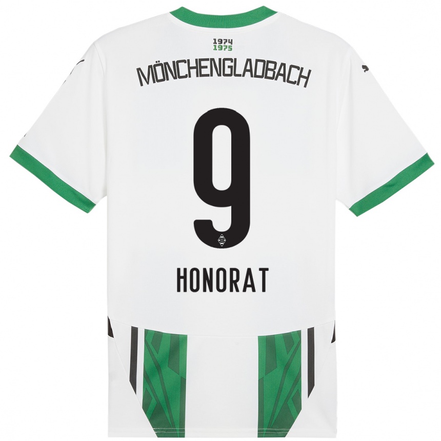 Kids Football Franck Honorat #9 White Green Home Jersey 2024/25 T-Shirt Canada