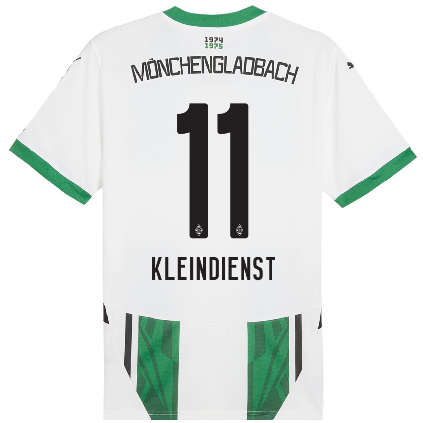 Kids Football Tim Kleindienst #11 White Green Home Jersey 2024/25 T-Shirt Canada