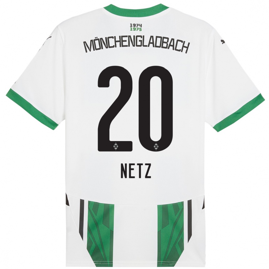 Enfant Football Maillot Luca Netz #20 Blanc Vert Tenues Domicile 2024/25 Canada