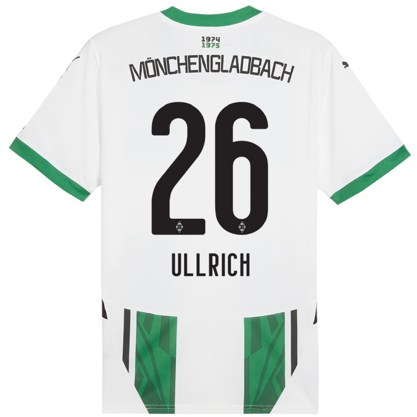 Kids Football Lukas Ullrich #26 White Green Home Jersey 2024/25 T-Shirt Canada