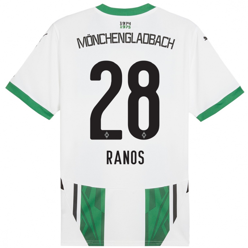 Enfant Football Maillot Grant-Leon Ranos #28 Blanc Vert Tenues Domicile 2024/25 Canada