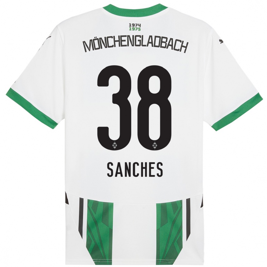 Kids Football Yvandro Borges Sanches #38 White Green Home Jersey 2024/25 T-Shirt Canada