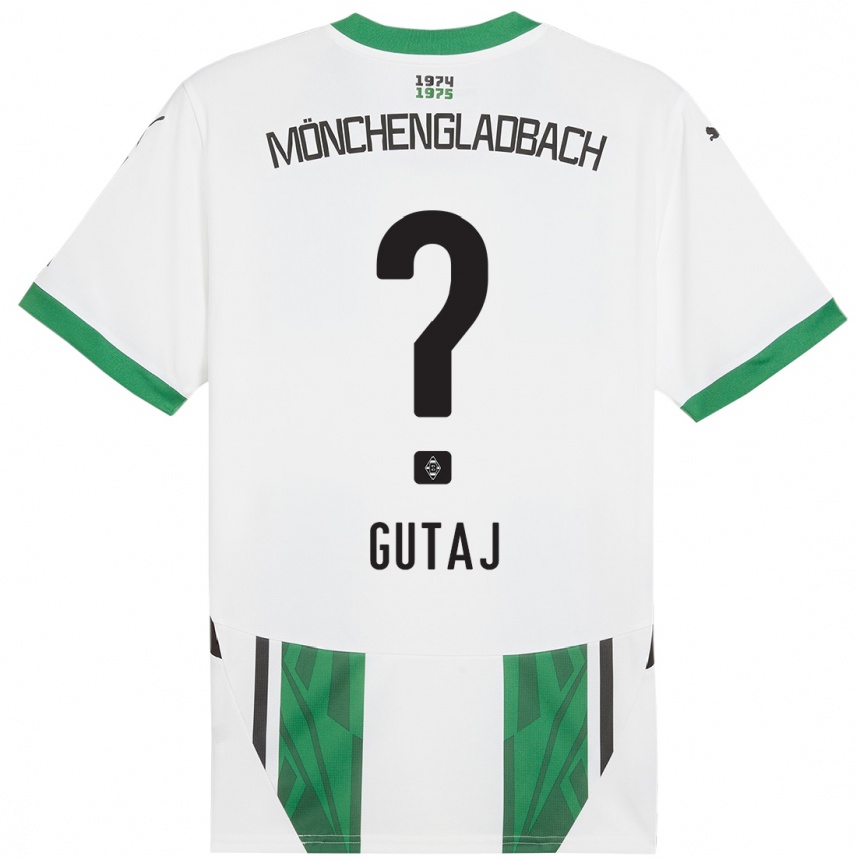 Kids Football Lindsay Gutaj #0 White Green Home Jersey 2024/25 T-Shirt Canada