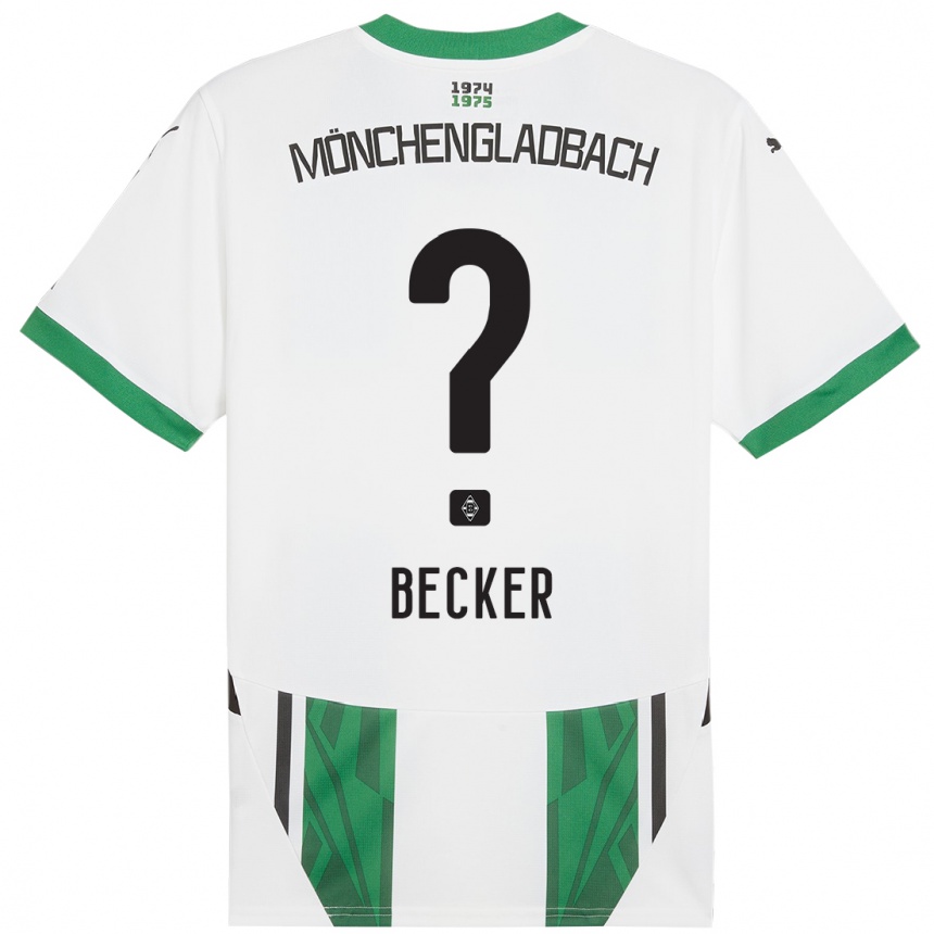 Enfant Football Maillot Benjamin Becker #0 Blanc Vert Tenues Domicile 2024/25 Canada