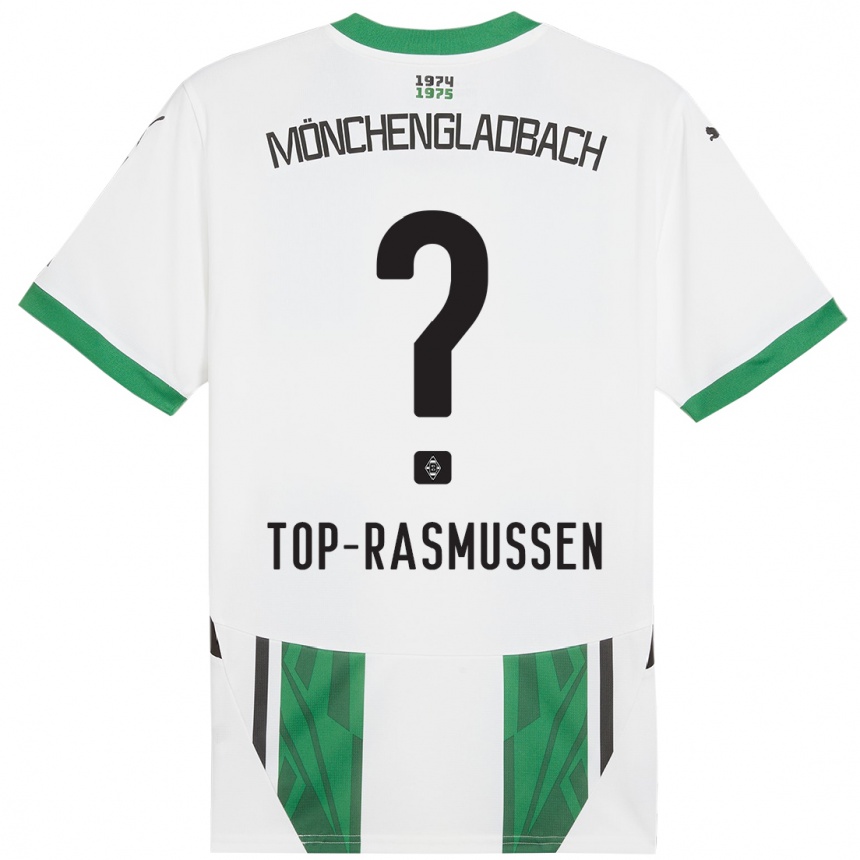 Kids Football Tristan Top-Rasmussen #0 White Green Home Jersey 2024/25 T-Shirt Canada