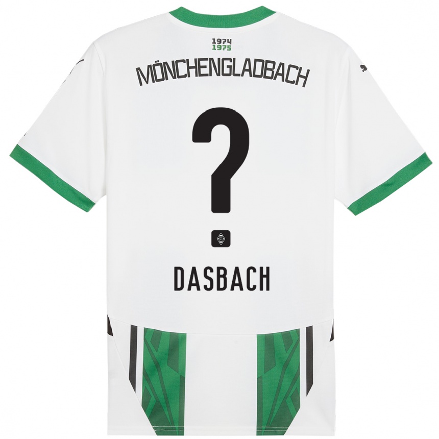 Enfant Football Maillot Yannik Dasbach #0 Blanc Vert Tenues Domicile 2024/25 Canada