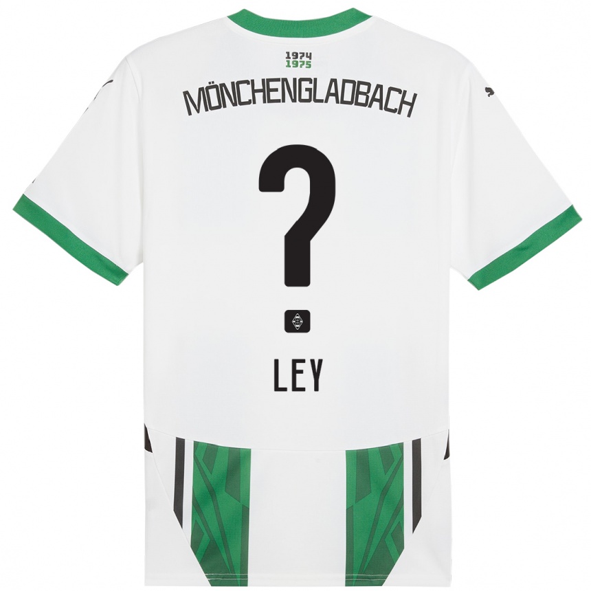 Enfant Football Maillot Marlon Ley #0 Blanc Vert Tenues Domicile 2024/25 Canada